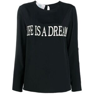 ALBERTA FERRETI Alberta Ferretti Life is a Dream Graphic Long Sleeve Top Women